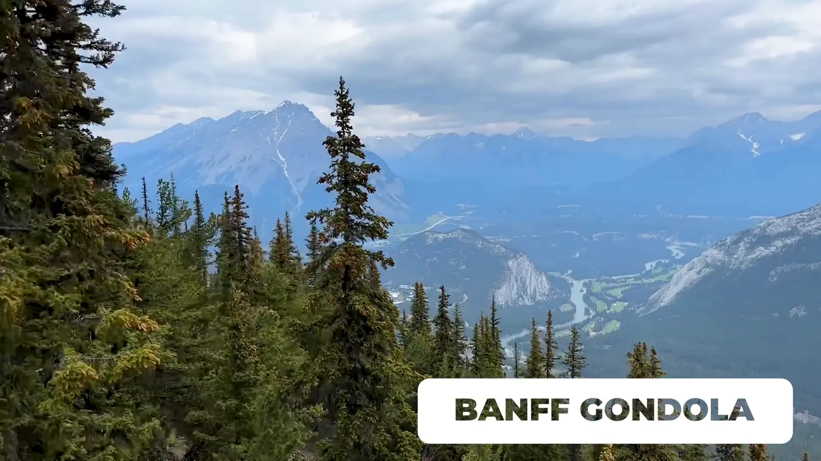Banff town pedestrian mall in summer