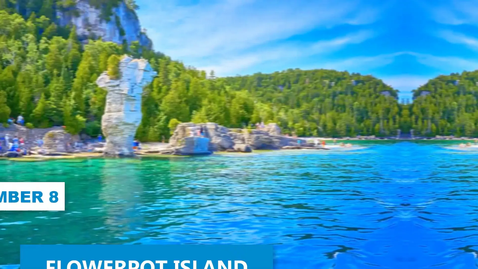 Flowerpot Island rock formations and lighthouse