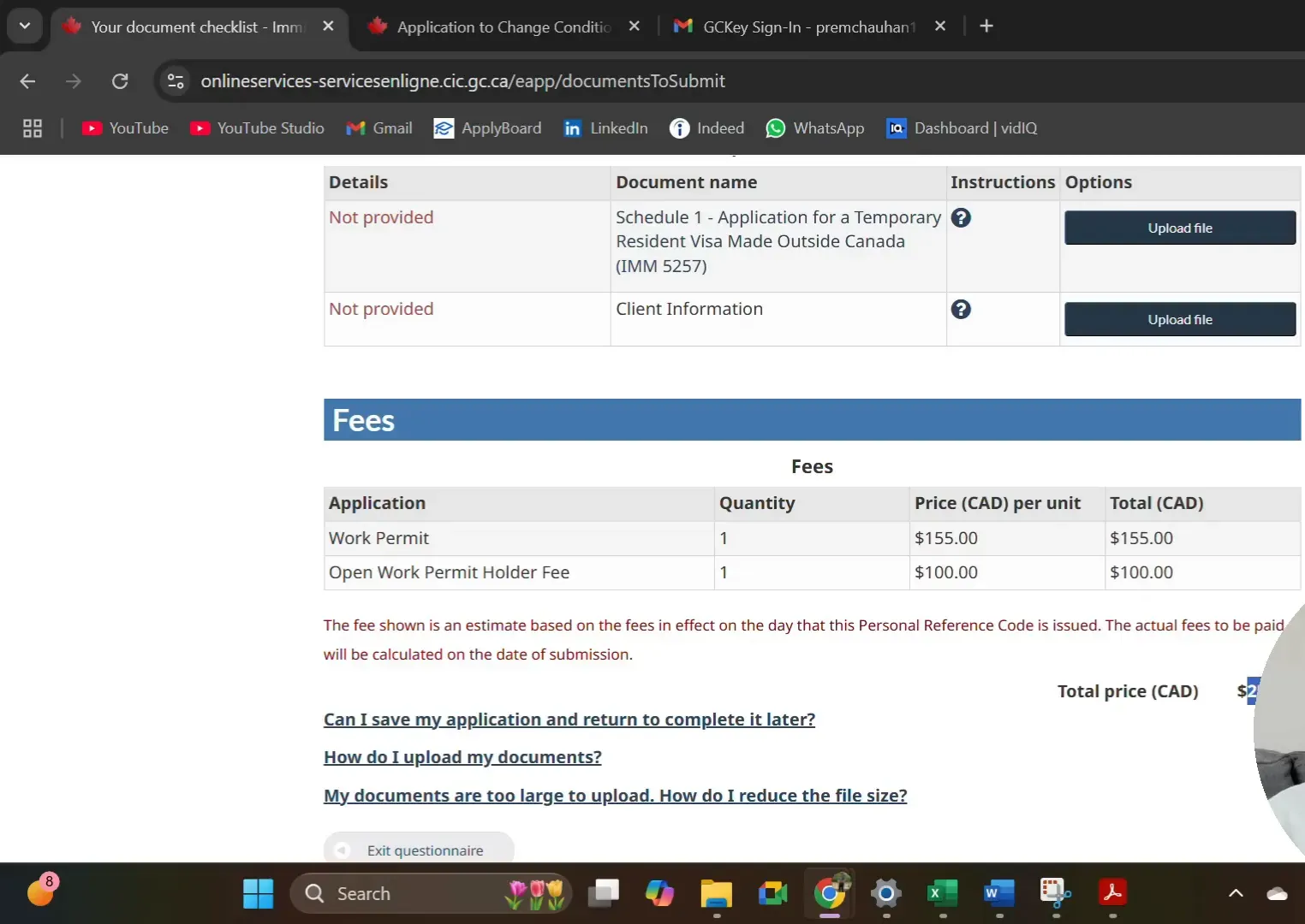 PGWP application payment and submission