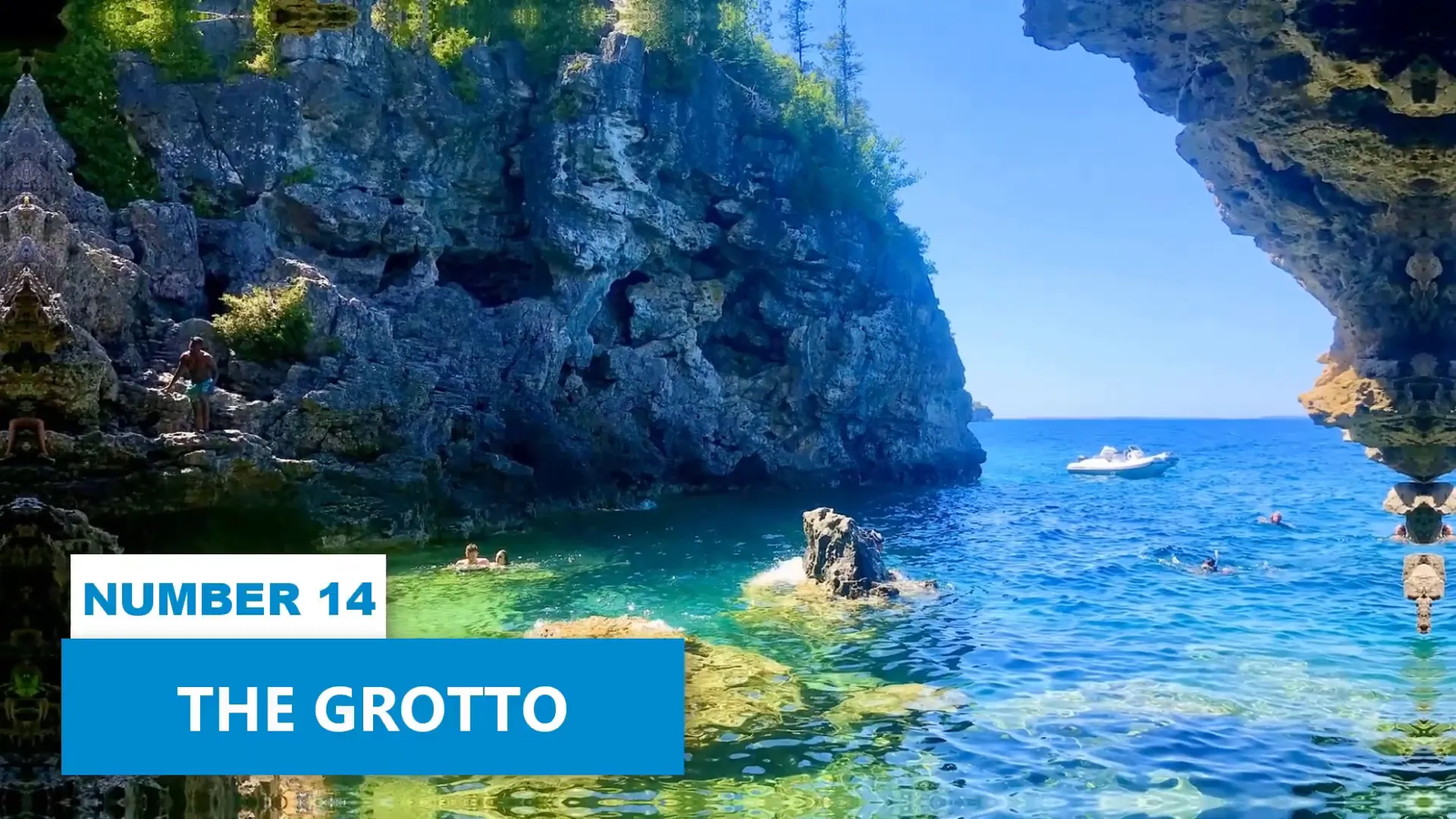 The Grotto cave with clear blue water