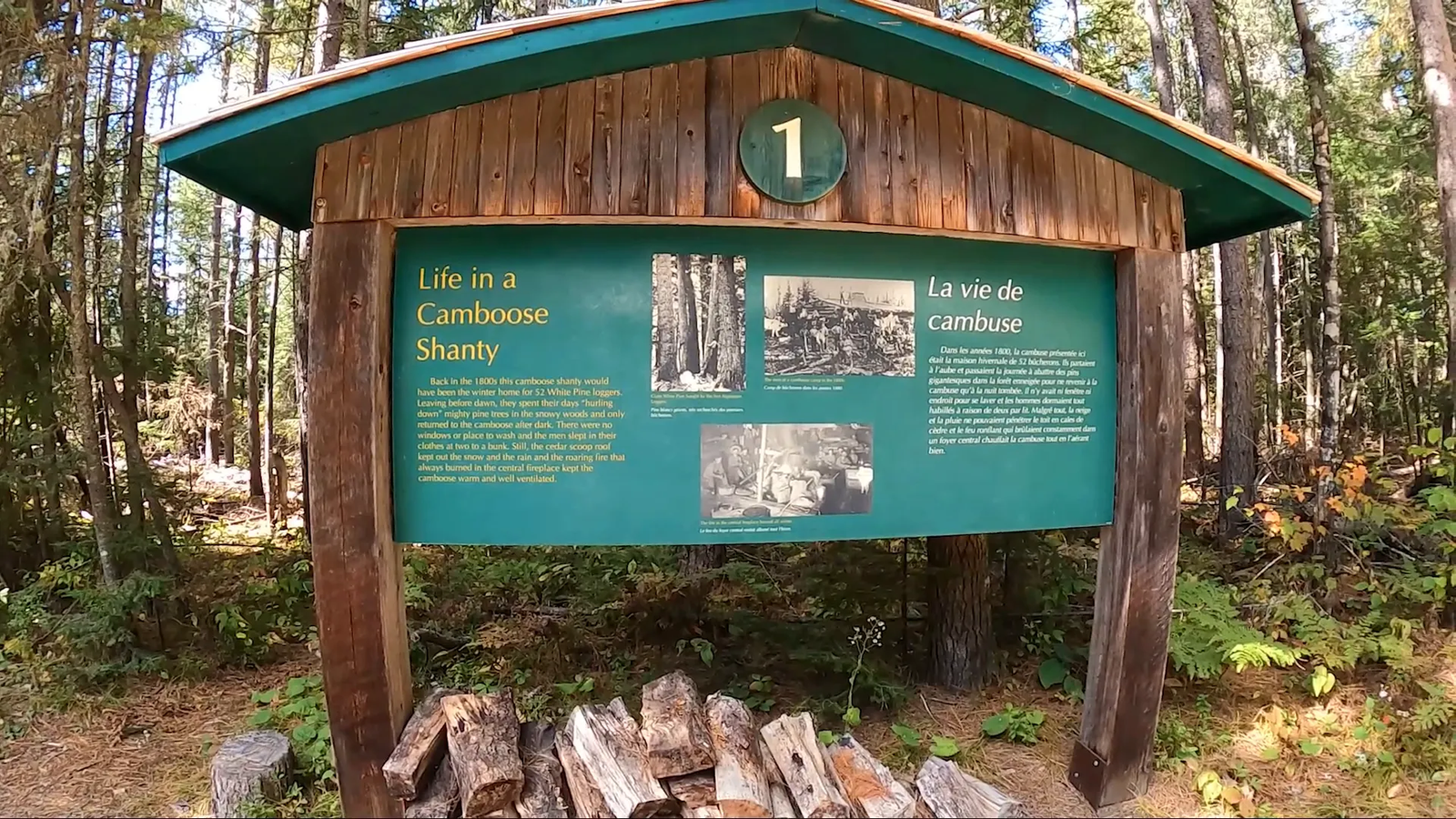 Algonquin Logging Museum Trail sign
