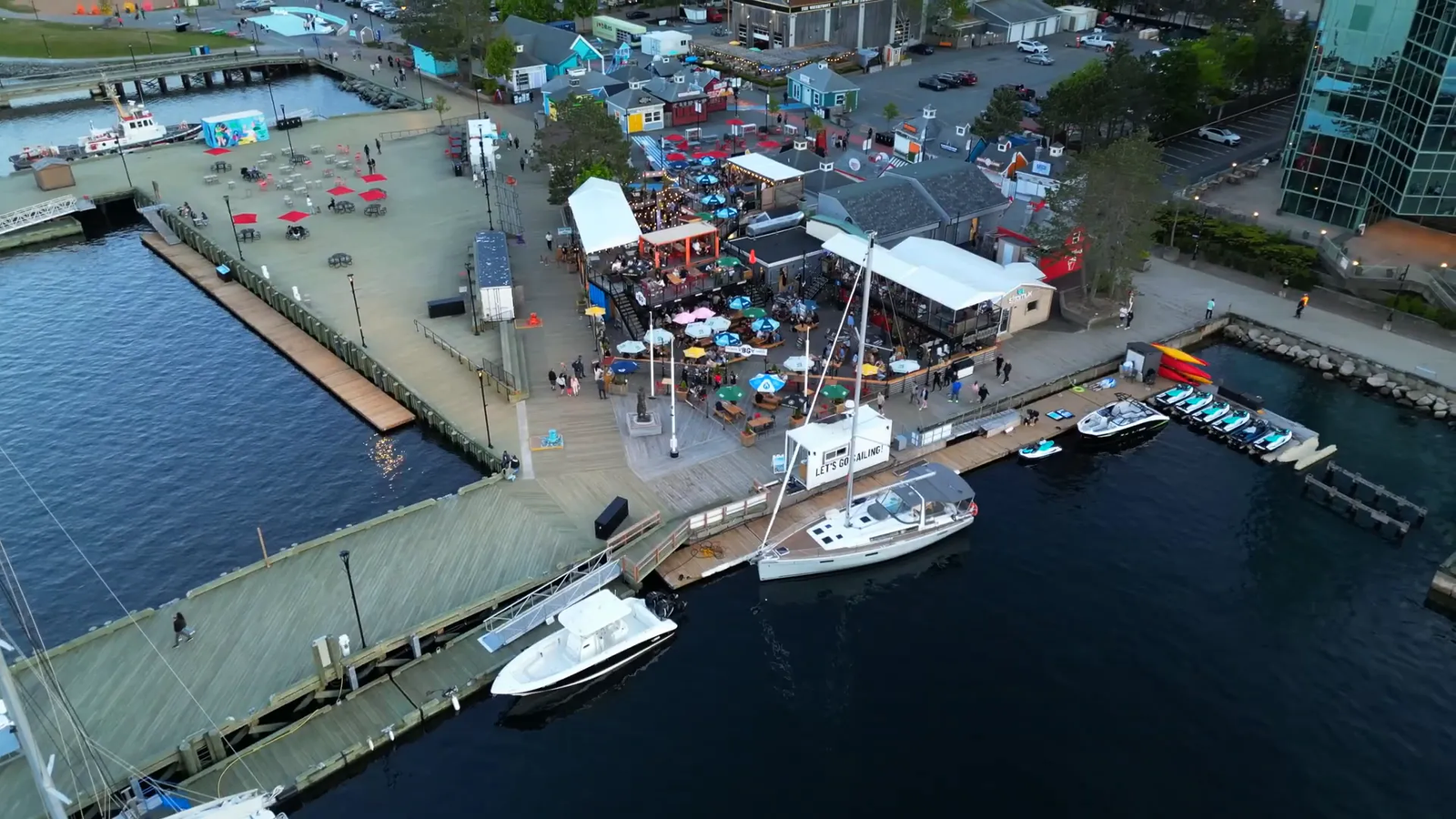 Halifax Waterfront Boardwalk with harbor views