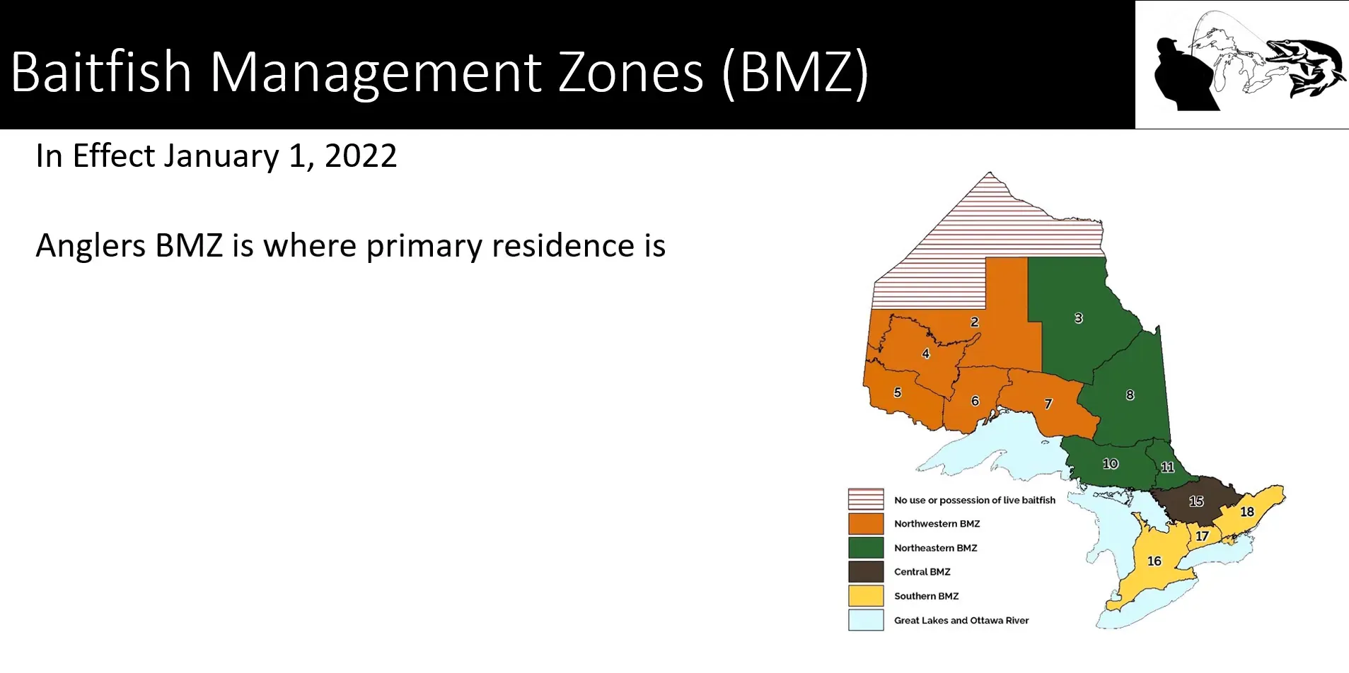 Baitfish management zones map and rules